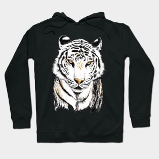 White Tiger Guardian in ink and gold Hoodie